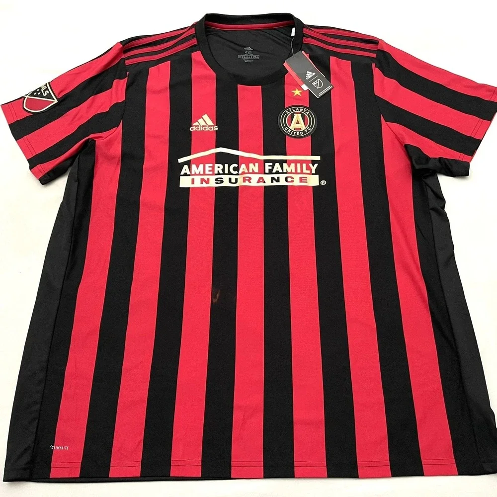 NEW‎ Atlanta United Adidas Soccer 2019 Home Jersey 3XL Red Black READ